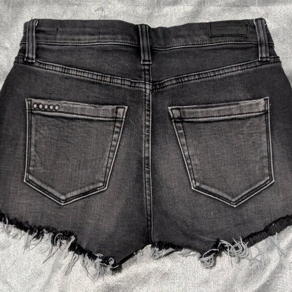 BLANK NYC Wedge Shorts Black Grey Wash Distressed Cactus Size 25 - Picture 2 of 4